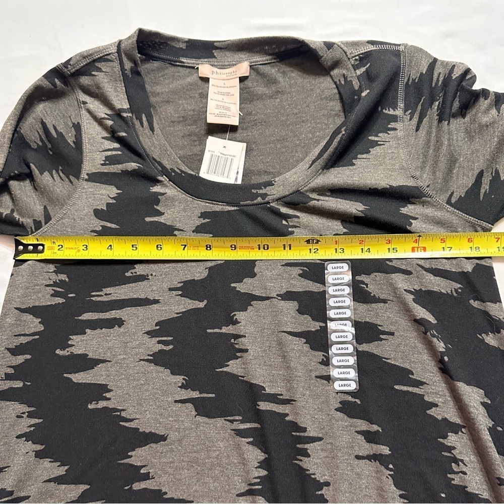 Philosophy Black and Gray Asymmetrical Tunic Large - Picture 4 of 6